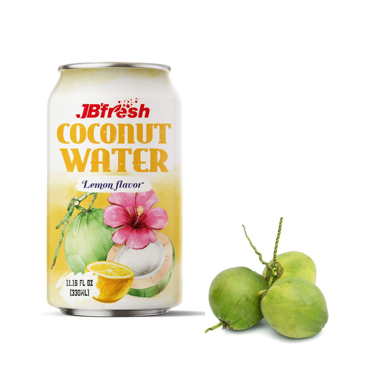 330ml natural jbfresh coconut water lemon
