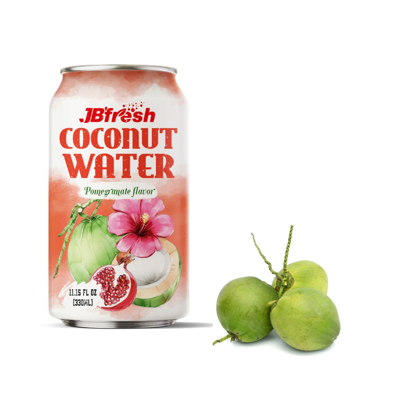 330ml natural jbfresh coconut water pomegranate
