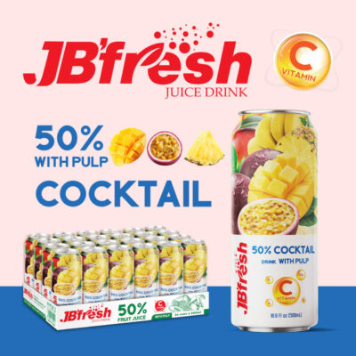 Can 500ml healthy jbfresh juice with pulp cocktail fruit juice
