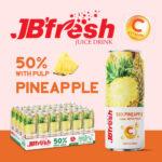 Can 500ml healthy jbfresh juice with pulp pineapple