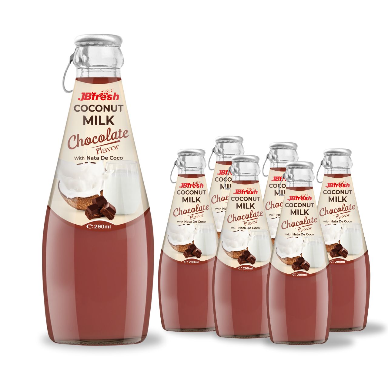 290ml jbfresh natural coconut milk with nata de coco chocolate