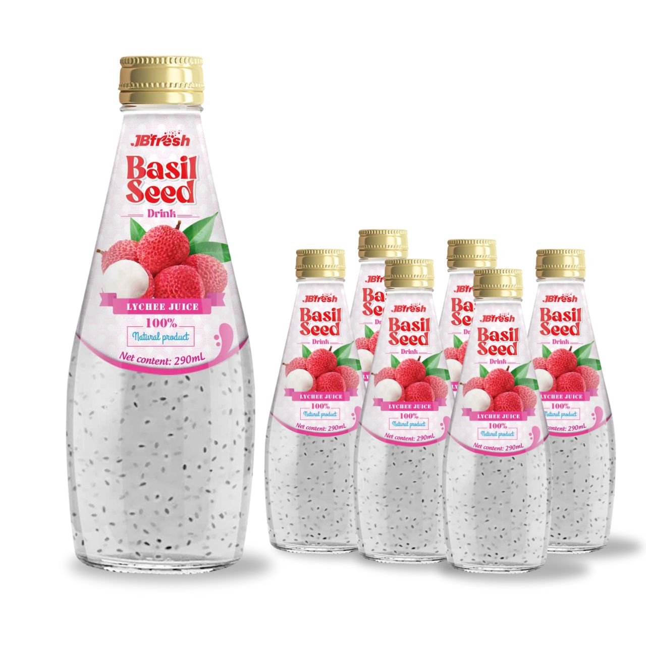 290ml basil seed drink with lychee juice