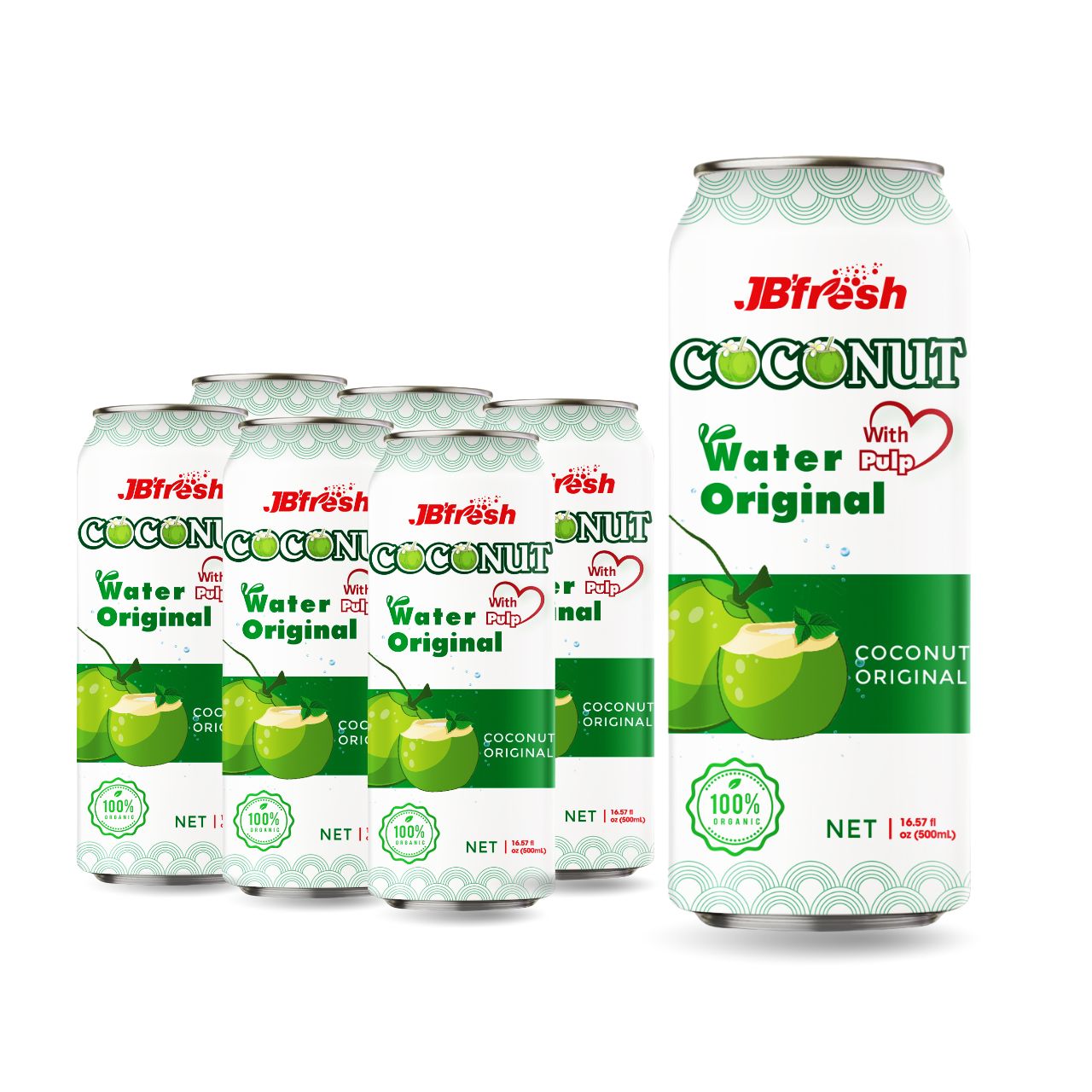 500ml natural coconut water with pulp jbfresh