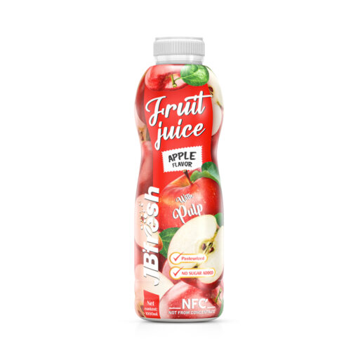 Bottle 1000ml apple juice with pulp and no added sugar