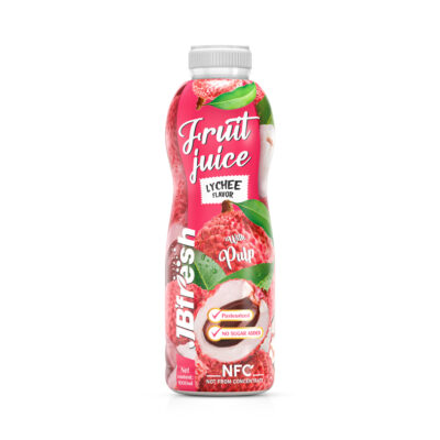 Bottle 1000ml lychee juice with pulp and no added sugar