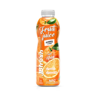 Bottle 1000ml orange juice with pulp and no added sugar