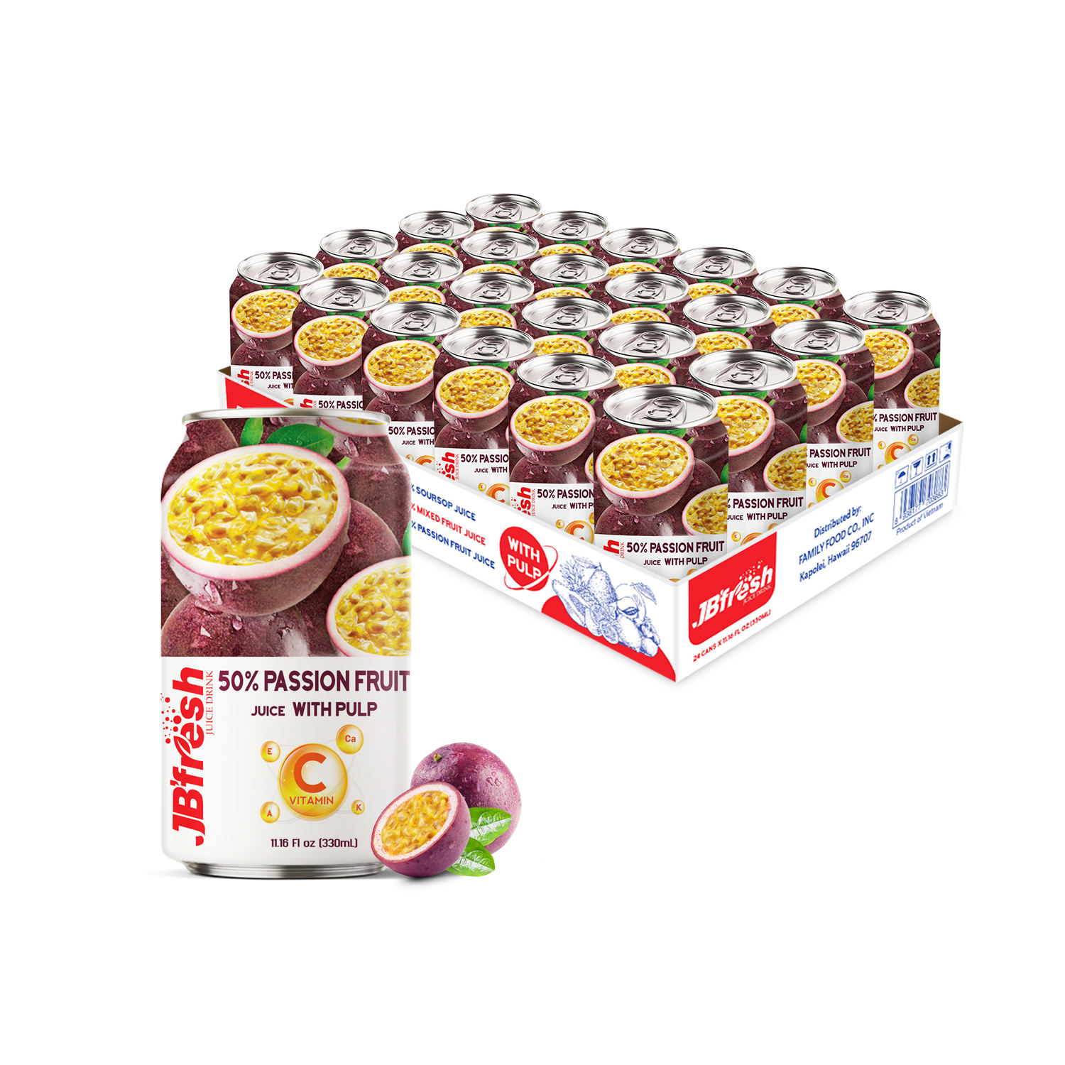 can 330ml 11 18 fl oz passionfruit juice with pulp enriching vitamin c