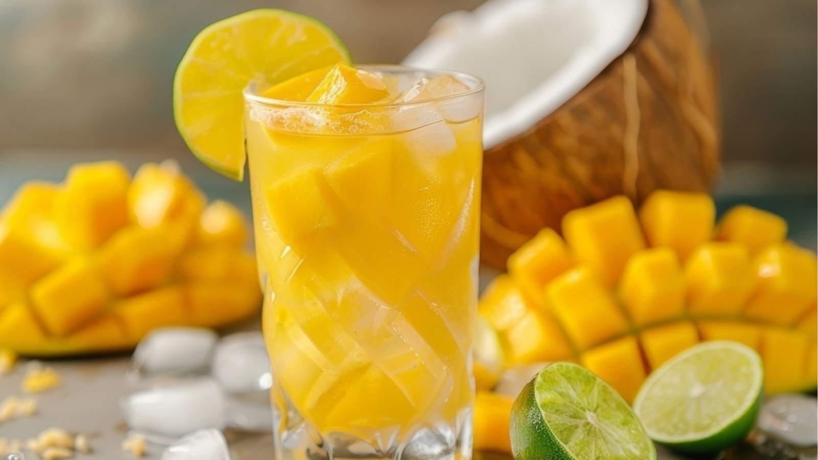 Coconut water with mango