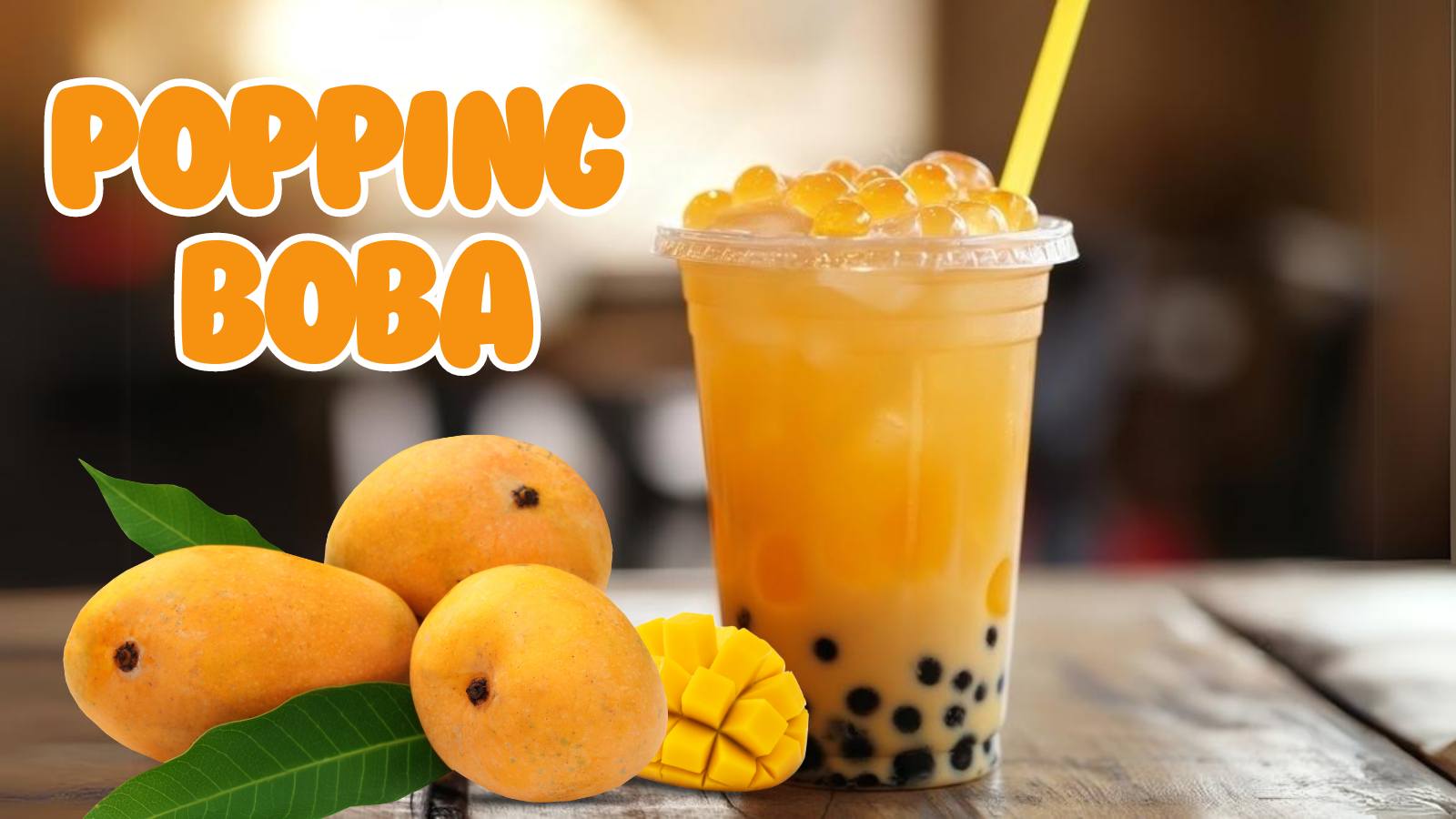 Popping Boba Tea Fresh Mango Juice