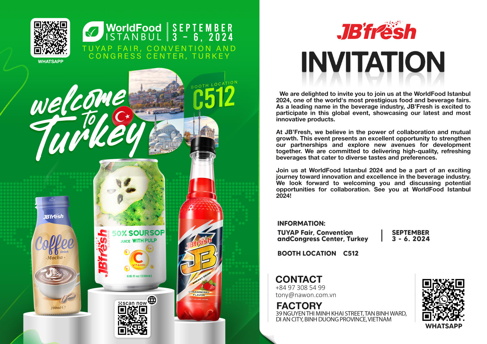 Jbfresh WorldFood Istanbul 2024