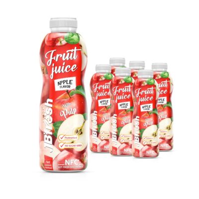 bottle 1000ml 33 8 fl oz apple juice with pulp and no added sugar