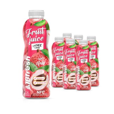 bottle 1000ml 33 8 fl oz lychee juice with pulp and no added sugar