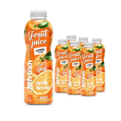 bottle 1000ml 33 8 fl oz orange juice with pulp and no added sugar