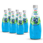 glass bottle 290ml 9 81 fl oz fresh nfc chia seed drink with natural blueberry flavor (2)
