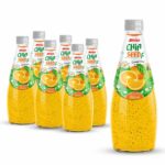 glass bottle 290ml 9 81 fl oz fresh nfc chia seed drink with natural orange flavor