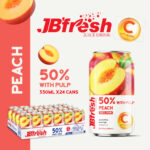 Can 330ml healthy jbfresh juice pulp peach